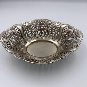 2000‎ Godinger Silver Art Co. Pierced Floral Silverplate Decorative Bowl Vintage